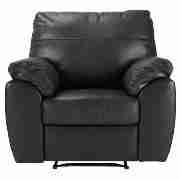 Unbranded Alberta Leather Recliner Armchair, Black