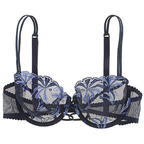 Flattering blue half cup bra that combines both co