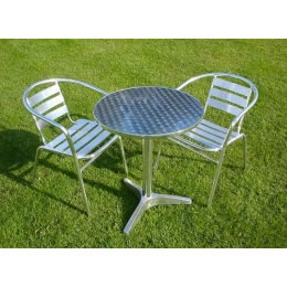 Aluminium Bistro Set - 60cm dia table and 2