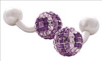 Unbranded Amethyst Single Pavee Ball Cuffllinks by Veritas