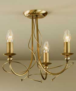 Unbranded Anassa Brass 3 Light Ceiling Fitting