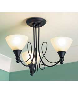 Andre 3 Light Ceiling Fitting - Black