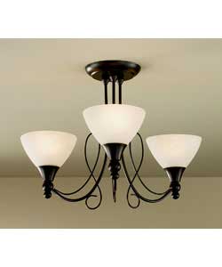 Unbranded Andre Black 3 Light Ceiling Fitting