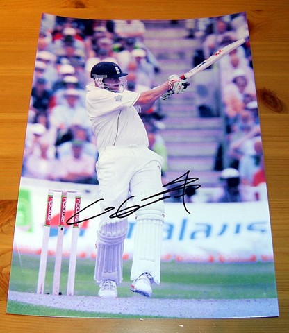 ANDREW FLINTOFF SIGNED A4 COLOUR ASHES HERO