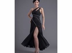 Unbranded Asymmetrical One-shoulder Beaded Side High-slit