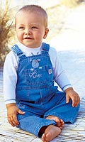 Babies Two-Piece Denim Dungaree Set