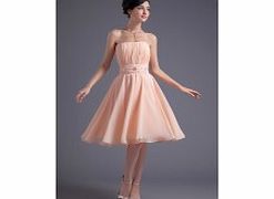 Unbranded Backless Strapless Beaded Pleat Knee-length