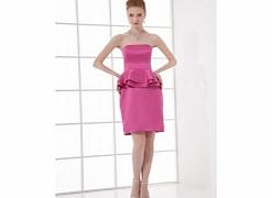 Unbranded Backless Strapless Ruffles Satin Mini Dress