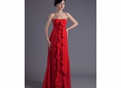 Unbranded Backless Sweetheart Ruffles Pleat Floor-length