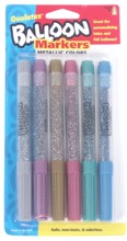 Balloon Marker Pens - Metallic x 6 Asst