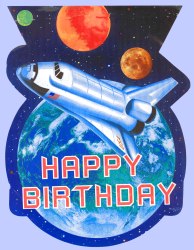 Banner - Space Orbit - Happy Birthday - 3.5m x 25cm