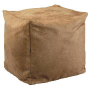 Unbranded Bean Cube Faux Suede, Beige 45x45