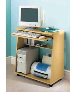 Beech Effect PC Trolley with CD Shelf