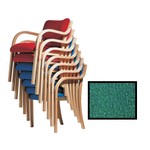 Beech Stacking Armchair-Green