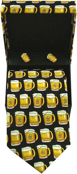 Unbranded Beer Mug Tie / Cufflink Giftset