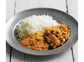 Green cabbage and peas with mixed lentils and saffron rice. Please note that our dishes for Ethnic Diets are stocked to order, so please order 14 days before you require delivery. Thank you.