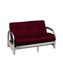 Cadiz Silver Metal Futon and Wine Mattress