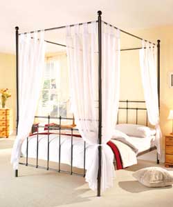 Cambridge Gunmetal King 4 Poster Bed/Luxury Orthopaedic