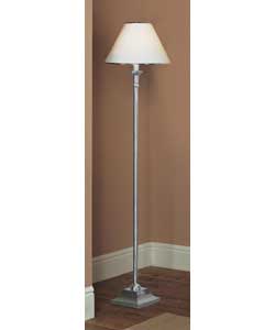 Candlestick Floor Lamp - Satin Silver Finish