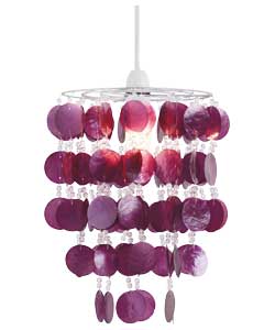 Unbranded Capiz Blackcurrant Beaded Pendant Light Shade