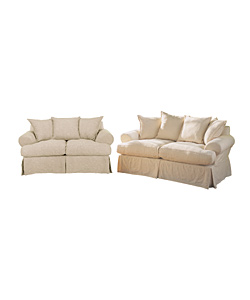 Capri Natural 2 Piece Suite - 2 sofa