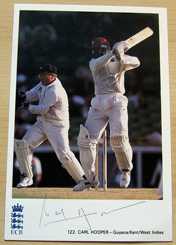 CARL HOOPER SIGNED CLASSIC CRICKET POSTCARD - 6