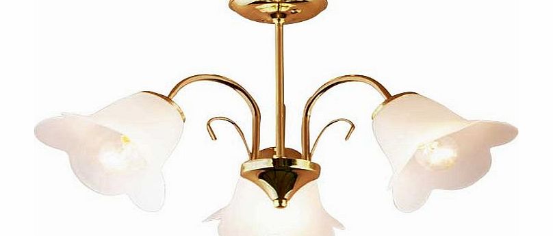 Unbranded Carolina 3 Light Ceiling Fitting - Polished Brass