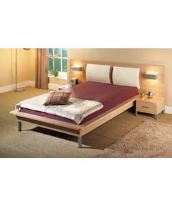 Cascada Oak Effect Double/2 Bedside Cabinets/Sprung Matt