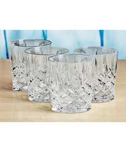 Unbranded Celebration Crystal 4 Piece Whisky Glass set