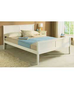 Ceylon Double Bed with Luxury Firm Mattress - White