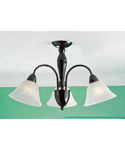 Charlotte 3 Light Gun Metal Ceiling Fitting