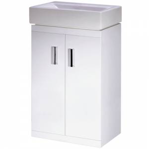 Unbranded Checkers 450mm Floor Standing Gloss White Vanity