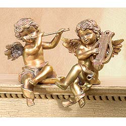 Cherub Musician Shelf Sitters