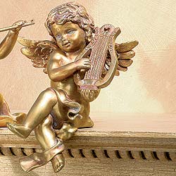 Cherub Shelf Sitter with Lyre