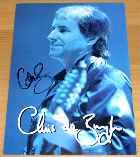 CHRIS DE BURGH HAND SIGNED 6 x 4 INCH PROMO CARD