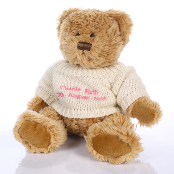 Unbranded Christening Teddy Bear Blue Lettering