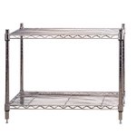 Chrome Finish Low 2 Shelf Unit