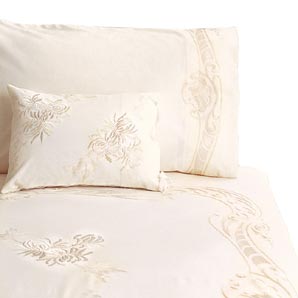 Chrysanthemum Boudoir Pillowcase- Oyster