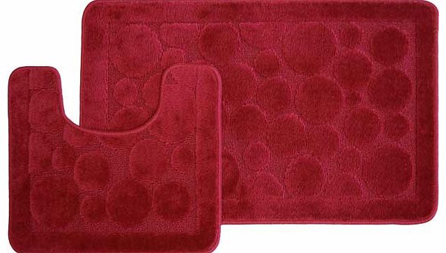 Circles 2 Piece Bath Set - Red