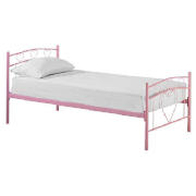 Clarinda Hearts Single Metal Bedstead- Pink
