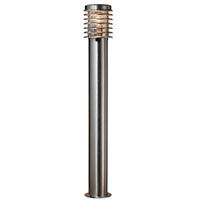 (H) 1000 x (W) 145 x (D) 145mm, Outdoor stainless steel louvred design 1 metre bollard, Weather