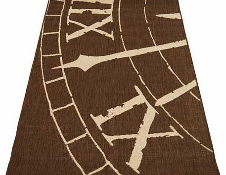 Clock Face Chocolate Rug - 120 x 170cm