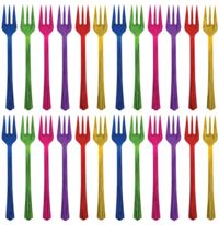 Unbranded Cocktail Forks - Jewel Tone Asst (PK24)