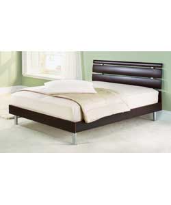 Copenhagen Chocolate Double Bed with Luxury Orthopaedic Matt