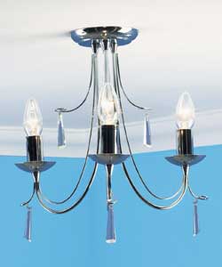 Coro 3 Light Ceiling Fitting - Chrome Finish