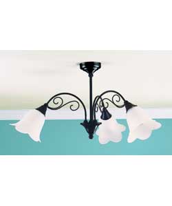 Costello 3 Light Ceiling Fitting - Black Finish