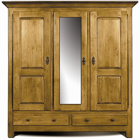 Country Wardrobe 3 Door Wardrobe and Mirror