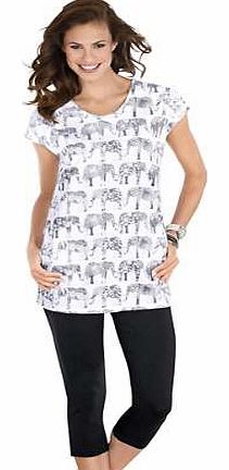 Unbranded Creation L Elephant Print Long Cotton Top