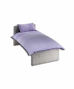 Criss Cross Side Stripe Lilac Single Duvet Cover Set