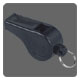 Large Black Plastic Whistle. 10g, 5cm long